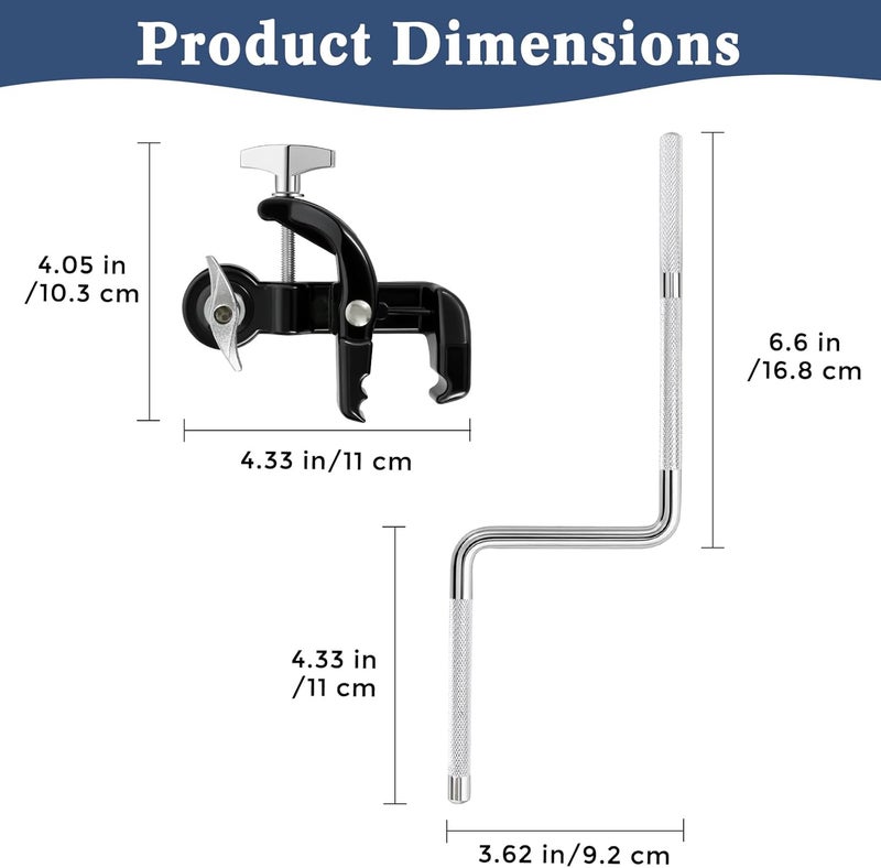 RANMING Jaw Drum Mount Universal Cowbell Clamp Bracket High-Strength Alloy Steel Holder for Cowbell and Tambourine Ideal for Drum Set Percussion Performance and Practice - Image 5